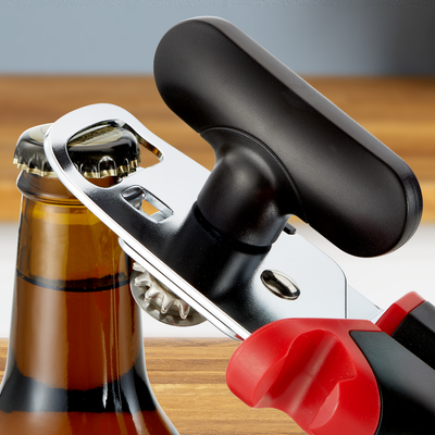 Desfăcător de conserve și sticle Ingenio K2070514, calitate premium, design inovator, fără BPA sau ftalați, inox - plastic, negru