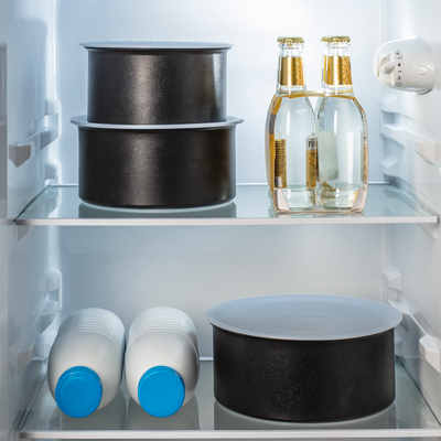 Set de 3 capace Ingenio My Essentials L9019222, compatibil cu Ingenio, ușor de depozitat, 16 - 20 cm, plastic, alb