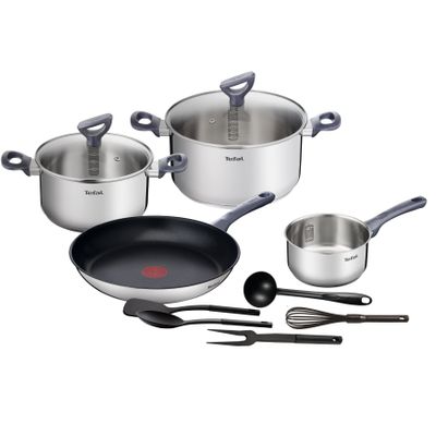 Set de 11 piese Daily Cook G713SB45, înveliș antiaderent 100% sigur, de lungă durată, inox, argintiu