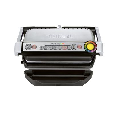 Grătar electric OptiGrill+ GC712D34, 6 programe, senzor automat, mod manual 4 nivele, plăci antiaderente din aluminiu turnat, tavă colectare lichide, argintiu