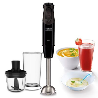 Mixer vertical OptiChef 2 în 1 HB641838, 800 W, 10 trepte de viteză, funcție Turbo, tocator 0.5 L, protecție antistropire, mâner antialunecare, recipient 0.8 L, negru