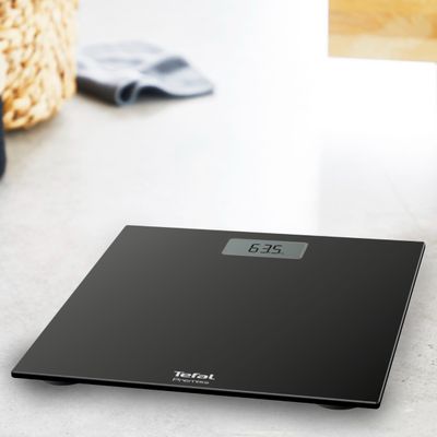 Cântar de baie Premiss PP1400V0, 150 KG, gradații la 100 g, 30 x 30 cm,  sticlă, negru