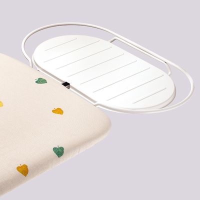 Masă de călcat TI1200E1, suprafață 124 x 40 cm, înălțime până la 93 cm, husă bumbac și spumă, 6 KG, inox, alb / negru