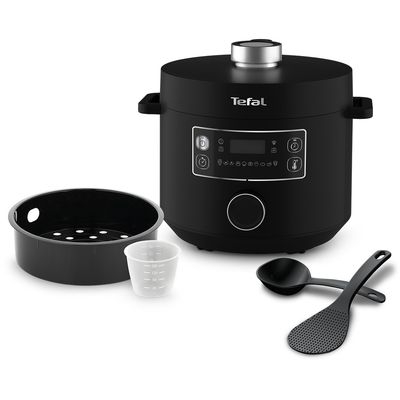 Oală sub presiune electrică Turbo Cuisine CY754830, 1000 W, 10 programe, mod manual, funcție de menținere la cald, carte de rețete, 5 L, inox, negru