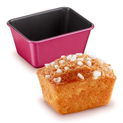 Set 3 forme CreaBake mini prăjituri J3079804, înveliș antiaderent, aluminiu, 8.3 x 6.5 cm, roz