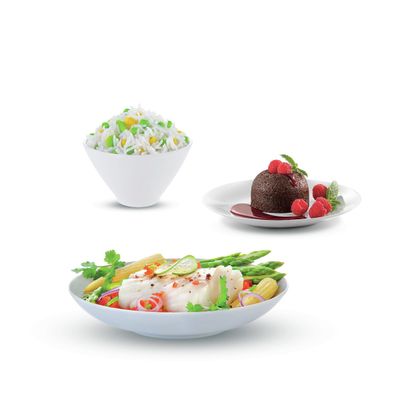 Aparat de gătit cu aburi Convenient Series VC140131, 2 vase, cronometru mecanic, 2 accesorii, 6 L, plastic, negru