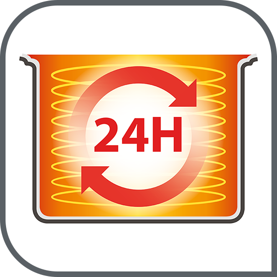 Păstrează la cald până la 24 de ore