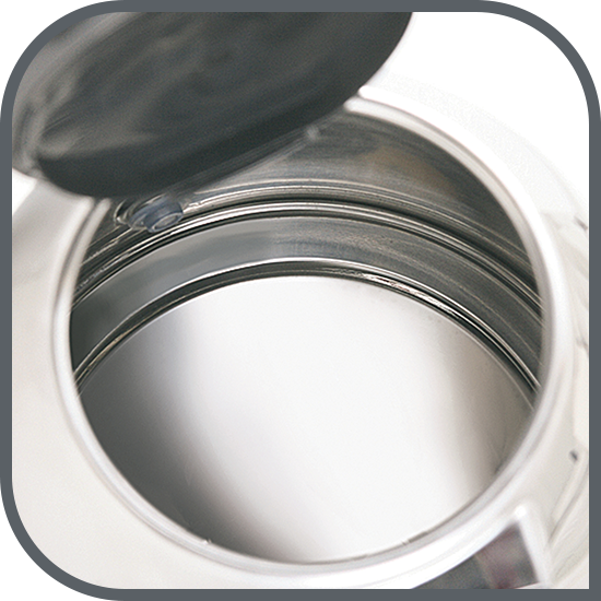 Fierbător de apă din oțel inoxidabil cu element de încălzire ascuns